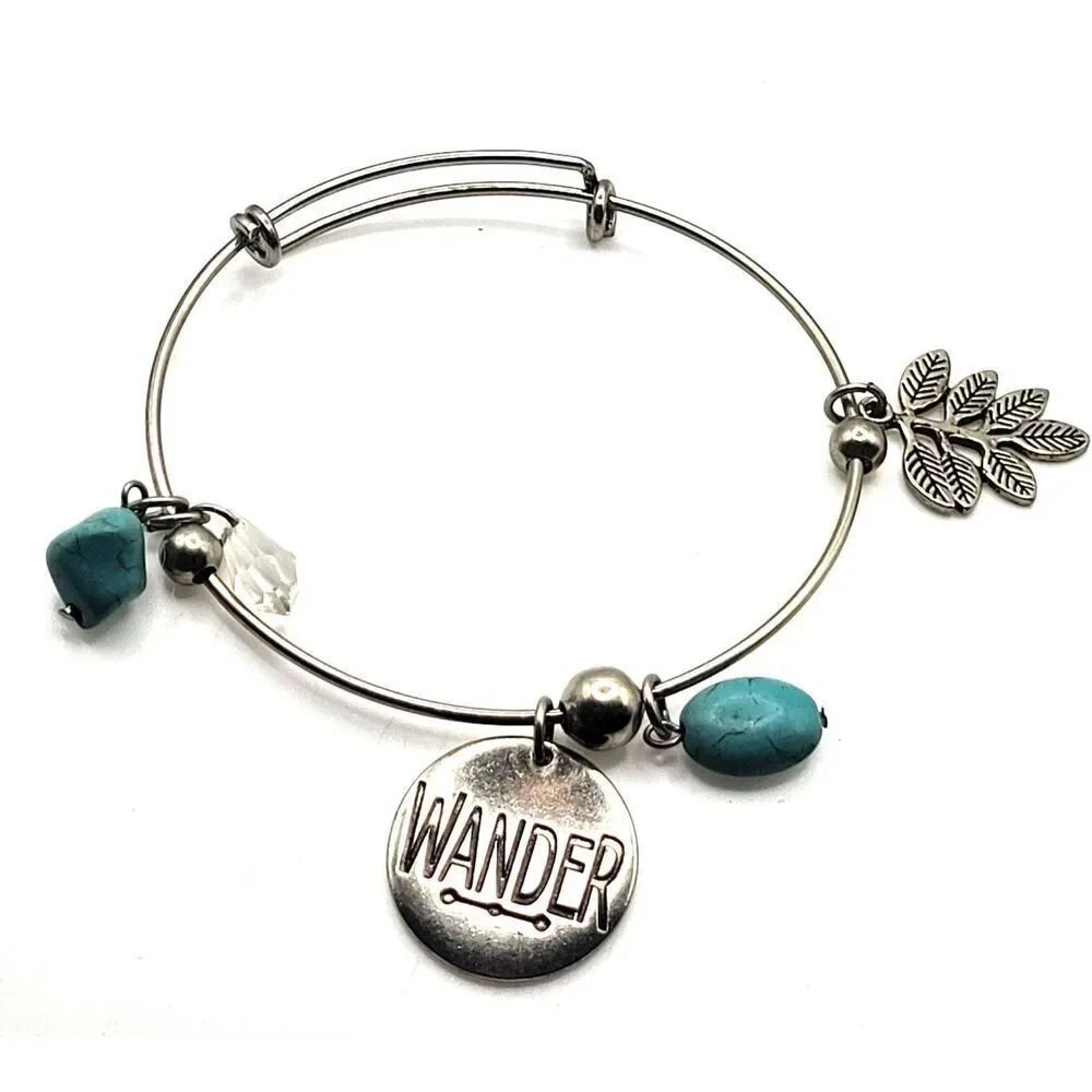 Wire Charm Bracelet Wander Southwestern 2.7in wide